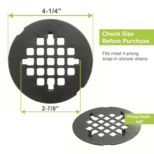 Shower Drain Cover Stainless Steel Snap-in Bronze 2 Pack - view 2