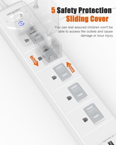 2 Prong Power Strip, 2 Prong to 3 Prong Outlet Adapter with 5ft Cord - view 4