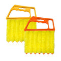 2 PCS Blind Cleaner Duster Tool, 7-Finger Auto Dusting Cleaner Brush with Ergonomic Handle, Handheld Mini Duster Brush for Window Shutters Air Conditioner, Car Accessories (Orange+Yellow)