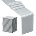 24 Pcs Silver Satin Table Runner 12 x 108 inches Long