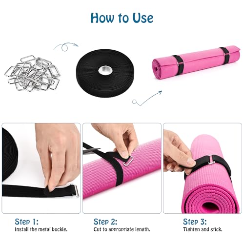 0.75"x19.7ft Hook and Loop Straps with 30 Buckles Adjustable Cut-to-Length Cable Ties - Reusable Nylon Fastening Tape Cable Straps for Storage or Organization (0.75in x 19.7ft) - view 3