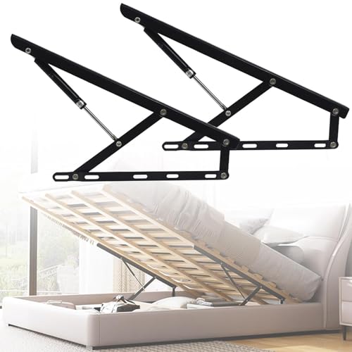 Heavy Duty Hydraulic Gas Spring Bed Storage Lift Kit - 2 Pack Pneumatic Mechanism for Box Bed & Sofa, Space-Saving DIY Storage Solution, Ideal for Cabinets & Home Organization