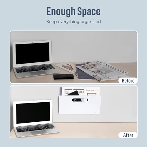 Dry Erase Desk Mat Bundle | 32"x14" Dry Erase Desk Mat, Includes 2 Wet Erase Markers & 1 Cleaning Cloth + Magnetic File Holder, Vertical File Folder Organizer (White) - view 7