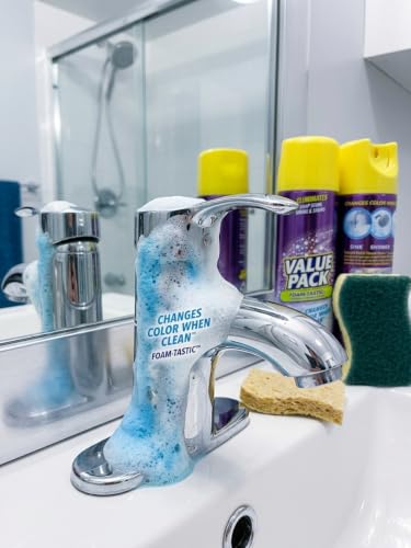 Foaming Bathroom Cleaner Spray, Color Changing Foam (19 oz, Pack of 2) - Lemon Citrus Scented Deep Cleaning Foam for Tub, Tile, Shower, and Sink with 3 Heavy Duty Scrubber Sponges - view 2