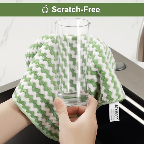 Microfiber Cleaning Cloth, 18 Piece Set, Small, Green - view 6