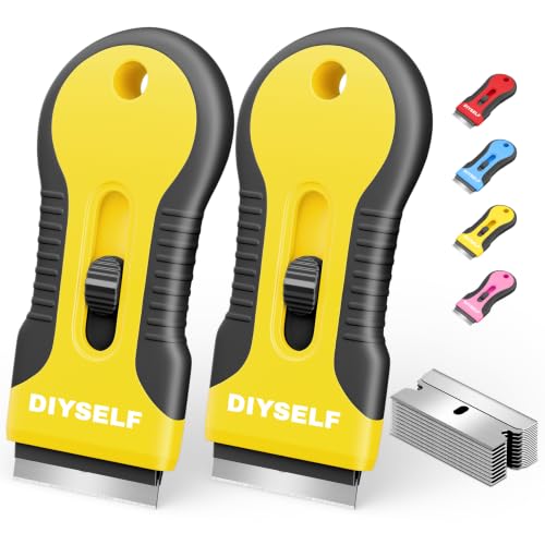 2 Pack Scraper Tool, Quick-Change Razor Scraper with 10 Blades