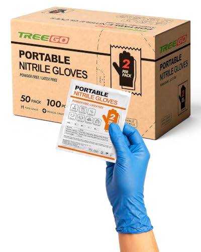 Blue Individually Wrapped 5 Mil Nitrile Gloves Medium, 50 Packs