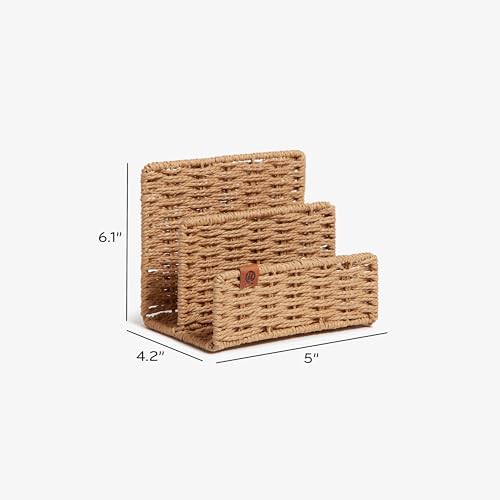 Woven Letter Sorter, Rattan-Inspired Wicker Style Office Organization Supplies, 1 Count - view 2
