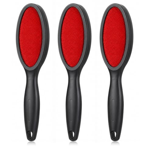 3 Pcs Lint Brushes for Pet Hair Clothes, Double-Sided Lint Remover Brush