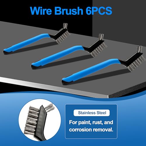Mini Wire Brush Set 6Pcs with Stainless Steel Wire - view 4