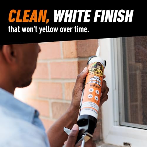 100% Silicone Waterproof Caulk, All-Purpose, White, 10 oz Cartridge - view 6