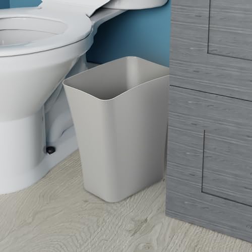 Textura Slim Trash Can - 3.1 Gallon Small Waste Basket for Narrow Spaces - Skinny Plastic Garbage Bin for Bathroom, Bedroom, or Office, Grey - view 4