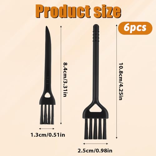 6 Pcs Mini Keyboard Cleaning Brushes Computer Brush Portable Cleaning Kit Antistatic Small Cleaner Multi-Function Brush Dust Clean Brushes for Camera Narrow Spaces (Black) - view 2
