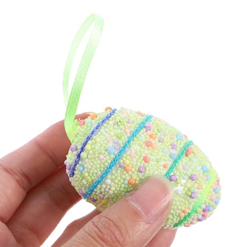 6pcs Easter Egg Ornaments Colorful Foam Hanging Decor - view 4