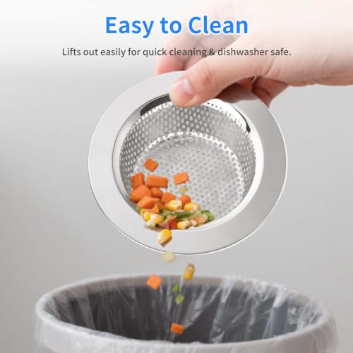 4PCS 4.4" Stainless Steel Kitchen Sink Drain Strainer Food Catcher - view 6