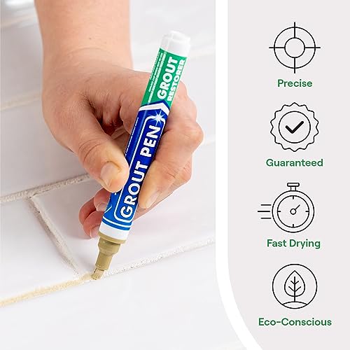 Grout Pen Beige Tile Grout Paint Marker - 2 Pack w/Extra Tips (7mL) - view 2