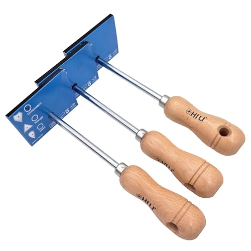 TOOLS 3PC. Stainless Steel Shave Hook Scraper Set With Wooden Handle, 8-3/4" Length, Made In Taiwan - view 5