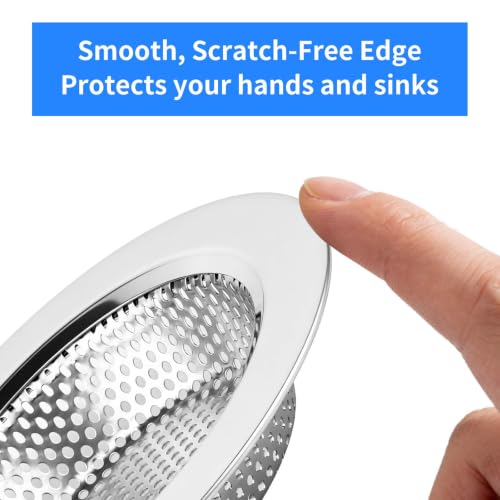 4PCS 4.4" Stainless Steel Kitchen Sink Drain Strainer Food Catcher - view 3