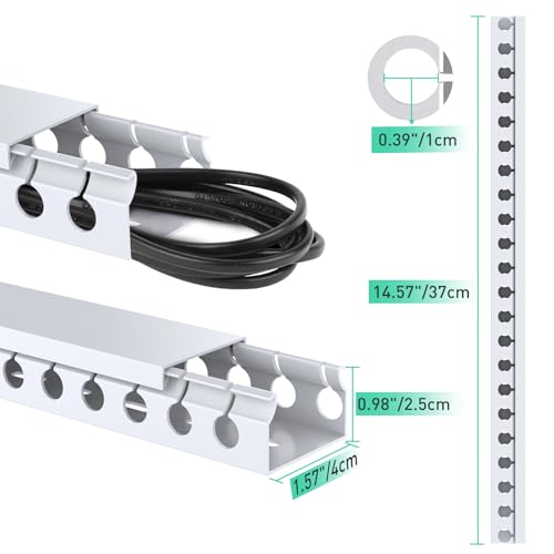 Cable Raceway Kit 77in Under Desk Wire Cover Organizer 5-Pack - view 4