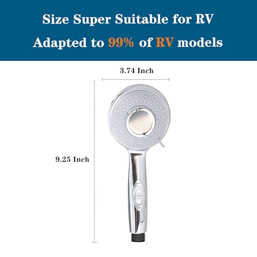 RV Shower Head with Hose and on off switch - High pressure shower head replacement for Bath room、RV、Motor home、Boat、Travel Trailer and Camper - with Stainless Steel 60'' Hose and bracket - view 6