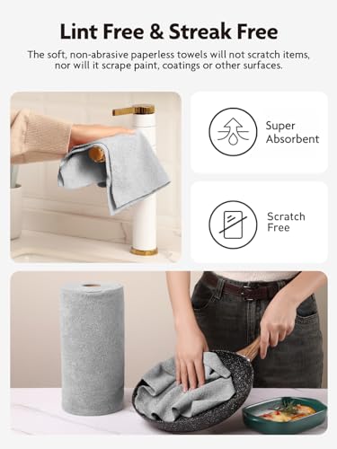 Microfiber Cleaning Cloth Roll- 90 Sheets, 12" x 12" (Grey) - view 4