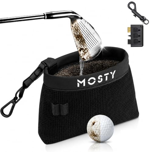 Golf Club & Ball Cleaner Bag,Durable Golf Club Cleaning Kit and Ball Washer Pouch,Club Cleaner for Golf Bag, Golf Gifts for Men Women Golfers Him Unique, Essential