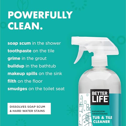 Bathroom Cleaner - Tea Tree Bathtub & Shower Cleaner Spray for Glass and Tile - Foaming Mold and Mildew Remover for Tub Works on Hard Water Stains - 32oz (Pack of 2) - view 3
