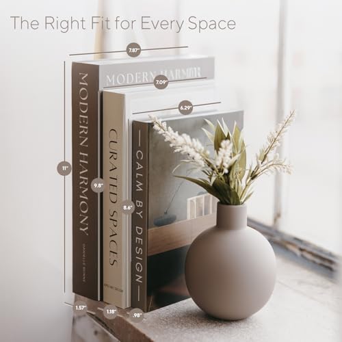 Modern Decorative Books Set of 3, Brown & Cream Faux Books with Storage - view 3