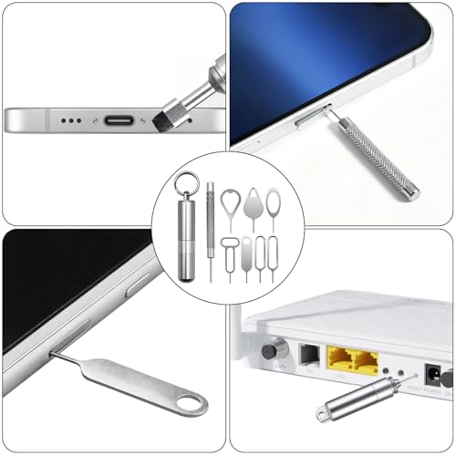 SIM Card Ejector Tray Removal Tool with Cleaning Brush, 2 in 1 EDC Portable Keychain Eject Pins Reset Needle Opener Cleaning Pen for All iPhone Airpods iPad Samsung Galaxy Cell Phone Smartphone - view 7