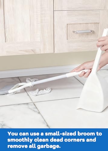 Small Broom and Dustpan Set, Household Mini Broom and Dustpan Set, Mini Broom and Cleaning Set Suitable for Various Small Areas (White) - view 3