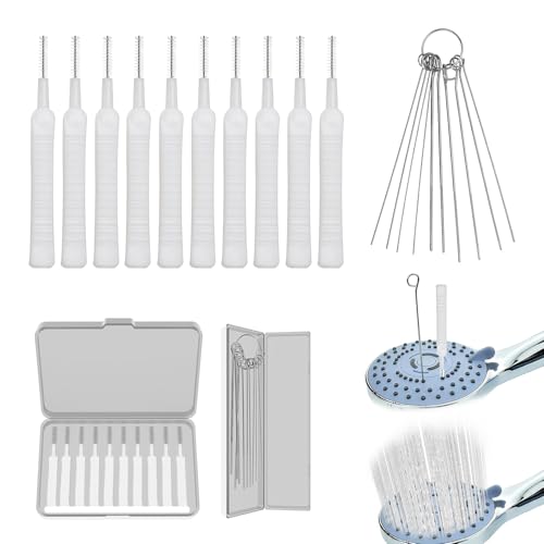20PCS Shower Head Cleaning Brush,Tiny Brushes for Cleaning Shower Head,Gap Hole Anti-Clogging Cleaning Brush,Descaler Needles,Rust-Proof Showerhead Cleaner Set for Home and Kitchen (20 Pcs)