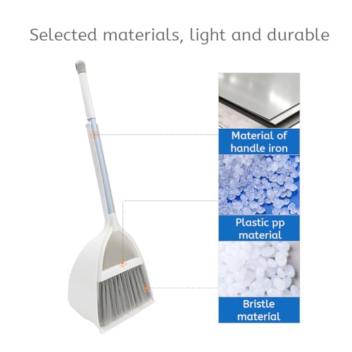 Small Broom and Dustpan Set, Household Mini Broom and Dustpan Set, Mini Broom and Cleaning Set Suitable for Various Small Areas (White) - view 5