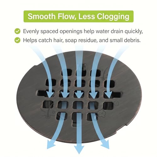 Shower Drain Cover Stainless Steel Snap-in Bronze 2 Pack - view 4