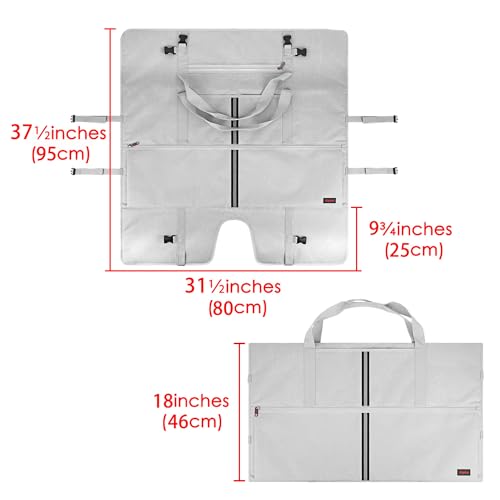 32 Inch Monitor Carrying Case, Travel Protective Bag for LCD Screens with Padded Velvet Lining, Waterproof & Shockproof Design-Light Gray - view 2