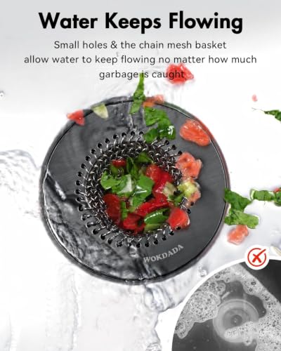 Reversible Kitchen Sink Drain Strainer, Anti-Clog Flat Edge, Black - view 4