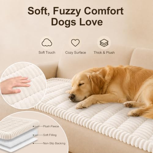 Couch Cover for Dogs, Non Slip Fuzzy Thick Pet Sofa Protector - view 2