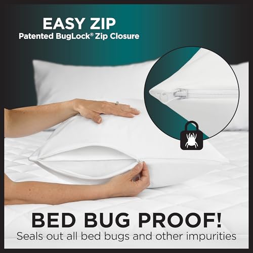 AllerZip Waterproof Pillow Protectors, Standard (2 Pack) - view 3