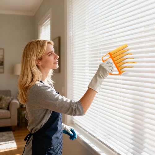 2 Pcs Blind Cleaner Duster Tool,Blind Dusters for Cleaning,Cleaning Brush,7 Finger Dusting Cleaner Tool for Window & Air Conditioner,Window Blinds Cleaner Microfiber Washable - view 6