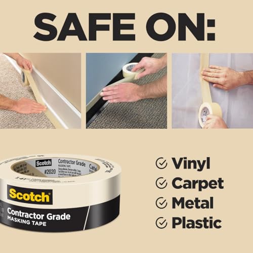Painter's Tape Contractor Grade,1.88 in x 60.1 yd Rolls, 3 Pack - view 2