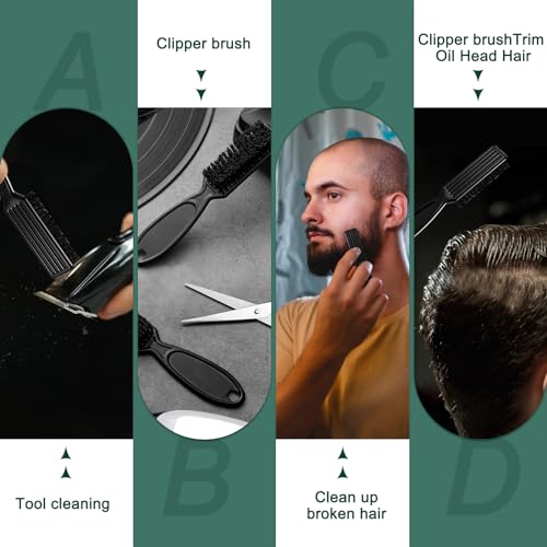Barber Clipper Cleaning Brushes, 20 Pcs Plastic Handle Nylon Bristles, Multifunctional Cleaning Supplies for Hair Salon, Home and Travel Use (Black) - view 3