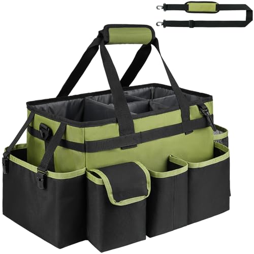 Cleaning Caddy,Cleaning Bag for Housekeepers,Cleaning Supplies Organizer with Handle,Black - view 5