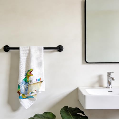 Funny Dinosaur Bathtub Bath Towels 24x14 Inch, Absorbent Soft Microfiber Dish Cloth Bathroom Towel, Waffle Hand Towels for Toilet Home Bathroom, Dinosaur Gifts - view 4