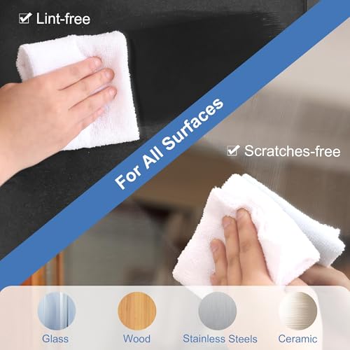 50 Pack Microfiber Cleaning Cloth in Box, Reusable Cleaning Rags, 11.5"x11.5", Edgeless Microfiber Wipes, Lint Free, Absorbent Shop Towels for Kitchen, Car, Glass (White) - view 3