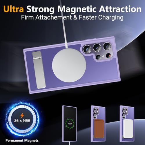 For Samsung Galaxy S24 Ultra Case,Built-in Stand,Light Purple - view 4