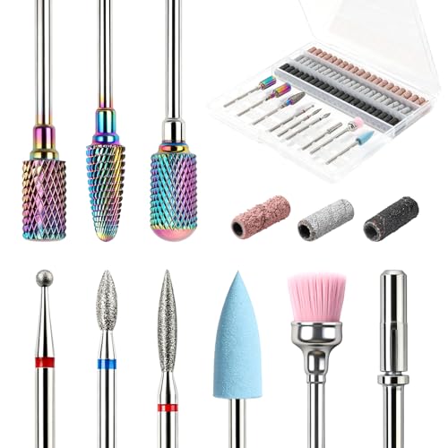 Complete Nail Drill Bits Set Carbide & Diamond & Mini Sanding Bands