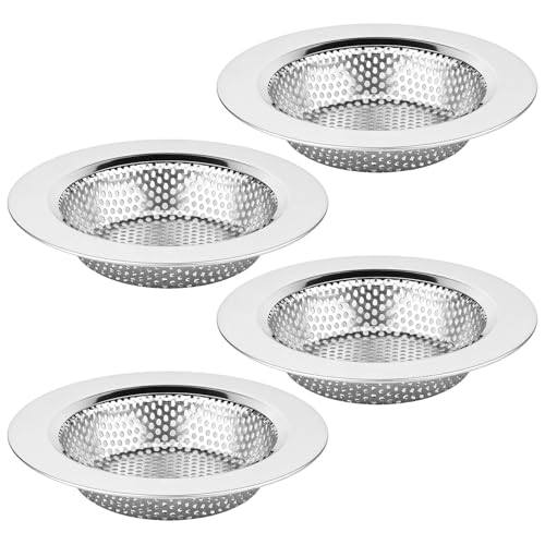 4PCS 4.4" Stainless Steel Kitchen Sink Drain Strainer Food Catcher
