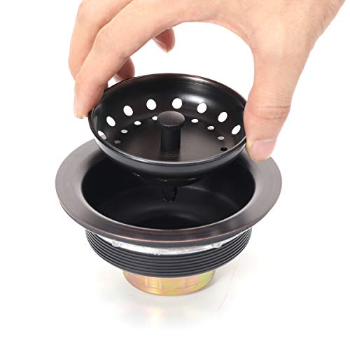 3-1/2 Inch Kitchen Sink Drain ORB Assembly with Strainer Basket/Stopper, All Stainless Steel Durable and Rustproof Oil Rubbed Bronze - view 6