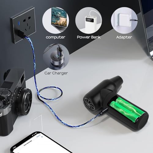 Compressed Air Duster - Electric Duster for Hair Barber, 3 Gear Mini Portable Jet Dry Air Blower, for PC, Office,Salon, Fan, Laptop, Keyboard, Car -Black - view 3