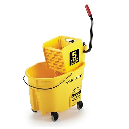 WaveBrake 35QT Side-Press Mop Bucket, Yellow