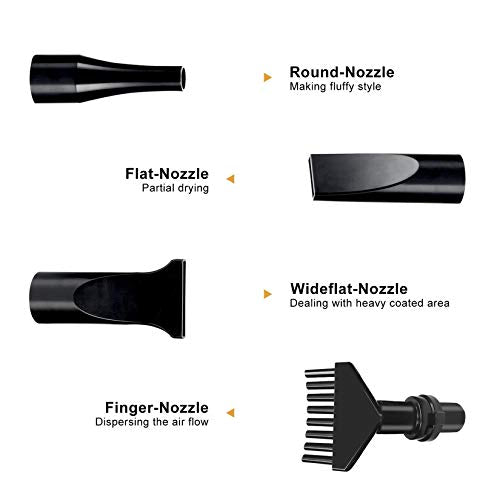 High Velocity Dog Grooming Dryer, Pet Blow Dryer with Heater, Black - view 4